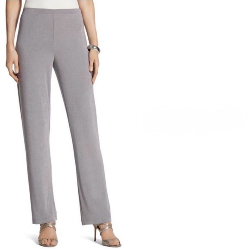 Chico’s Travelers Elastic Waist Pull On Gray Wrinkle Resistant Pants size XL